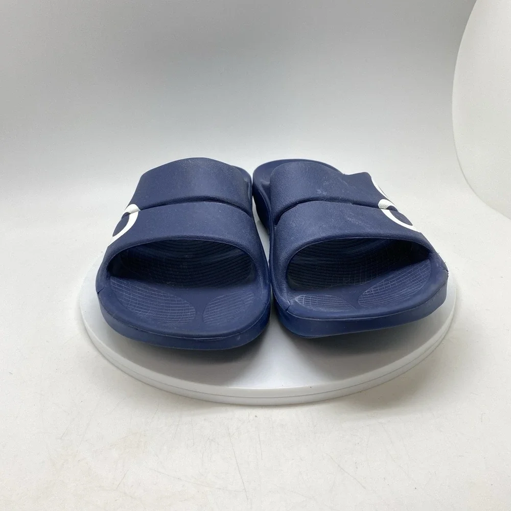 Oofos OOahh Sport Sandals Mens 12 Womens 14 Blue Open‎ Slip On Recovery Rubber